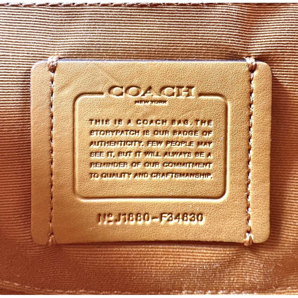 Coach Yellow Mini Leather Top-Handle Backpack - Picture 15 of 16